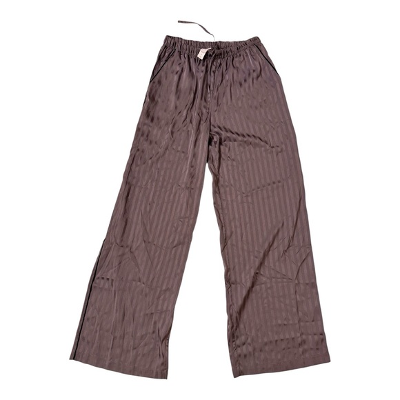 Women's Luxury Collection Shadow Striped Satin Pajama Pants-Auden Deep Purple XS - Picture 4 of 7